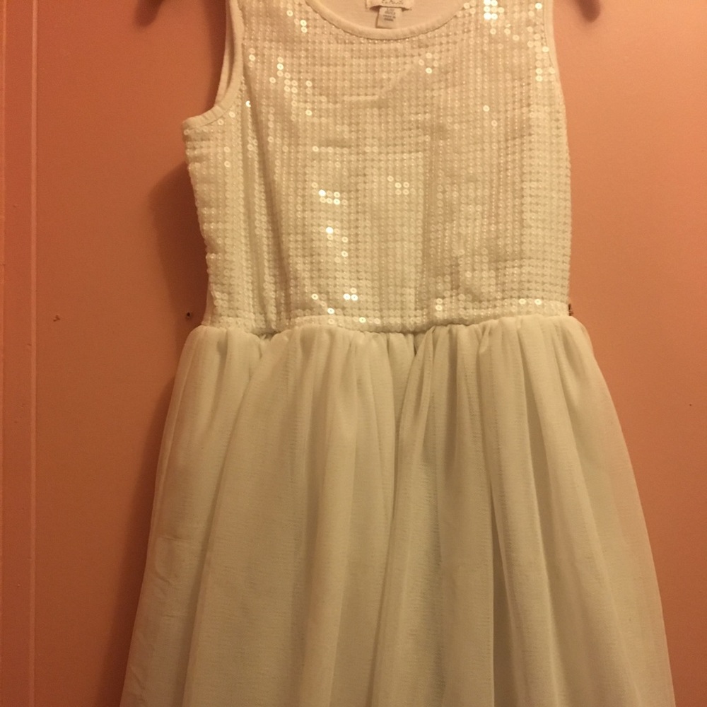 White sequin on top dress